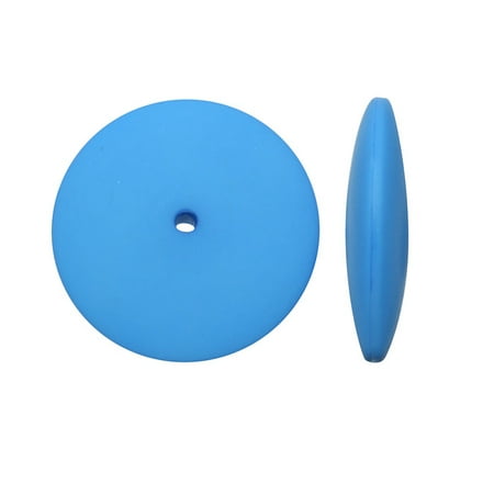 Vintage Spacer - Vintage Plastic Beads, Flat Round Wafer Spacers 14mm, 12 Pieces, Matte Blue