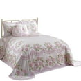 thumbnail image 3 of Better Trends 7 Piece King Bedspread Set 100% Cotton Soft & Breathable Bedding Luxurious Floral Design, Perfect for Gifting and All Seasons Machine Washable (Rose) Bloomfield Collection, 3 of 12