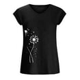 thumbnail image 2 of Patlollav Womens Plus Size Women Causal V-Neck Print Solid Blouse Sleeveless T-Shirt Summer Tops, 2 of 6