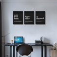 thumbnail image 3 of Framed Office Decor Canvas Wall Art Positive Quote - Office Black Large Wall Art, Quotes Poster, Positive Motivational Artwork Set of 3 Prints, Inspirational Wall Art Painting, 12x16inchx3pcs, 3 of 6