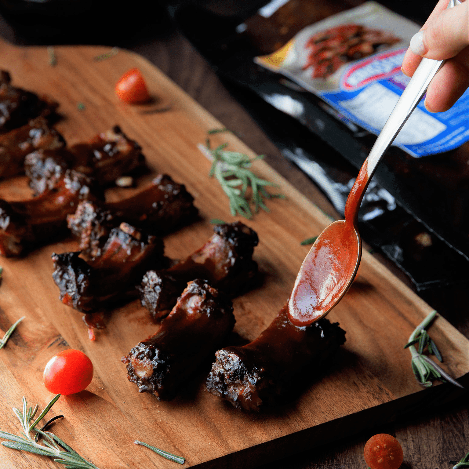 Kingsford Fully Cooked Baby Back Pork Ribs with Sweet and Smokey BBQ Sauce, 24oz, 10G of Protein