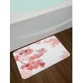 thumbnail image 2 of Almond Blossom Bath Mat, Sakura Flower in Bloom with Watercolors Spring Nature Elements Chinese, Plush Bathroom Decor Mat with Non Slip Backing, 29.5" X 17.5", Coral Dark Coral, by Ambesonne, 2 of 2