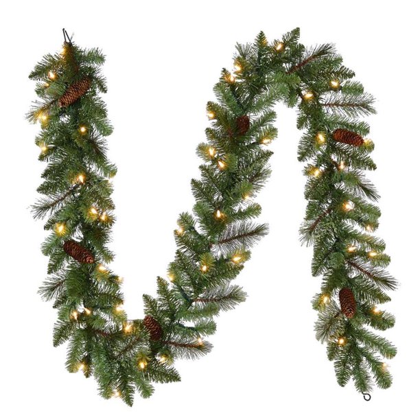 Holiday Living Indoor/Outdoor Prelit 9ft Pine Garland with Color