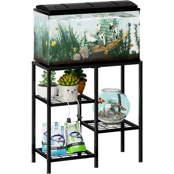 Aquarium Stand , Metal Fish Tank Stand, Aquarium Rack Stand for Fish Tank Accessories , 3 Tier Turtle Reptile Terrarium Stand for Living Room Office