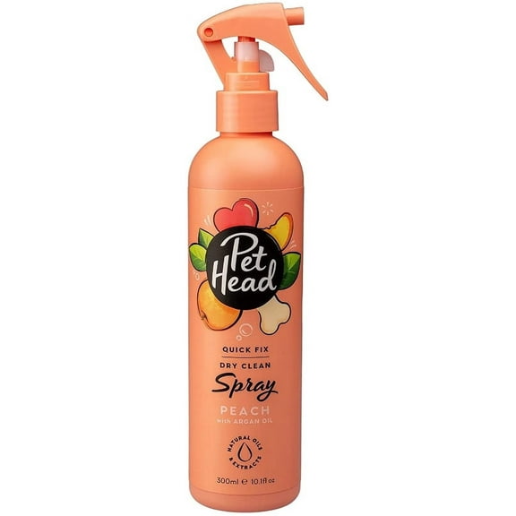 Pet Head Quick Fix Dry Clean Spray for Dogs Peach with Argan Oil [Dog Cologne and Deodorizers, Dog Supplies] 30.3 oz (3 x 10.1 oz)