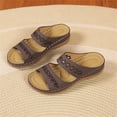 thumbnail image 5 of Ruyang Womens Wedge Sandals Women's Beach Slope Heel Slippers Hollow Casual Slippers Slope Bottom Shoes Retro Sandals, 5 of 7
