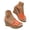 Orange, variant on Dakaela Women's Leather Wedge Sandals 3.54 Inch Cutout Platform Dressy Summer Shoes Comfortable Ladies Cork Wedges High Heels Brown Size 6
