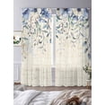 thumbnail image 3 of Sheer Curtains 96 Inches Long, Blue Flower Light Filtering Window Curtains for Living Room, Farmhouse Eucalyptus Retro Country Plant Rod Pocket Voile Sheer Curtain Drapes, 52"W x 96"L, 2 Panels, 3 of 8