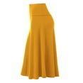 thumbnail image 2 of Made by Johnny Women's Lightweight Fold Over Flared Midi Skirt M MUSTARD, 2 of 6