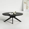 thumbnail image 6 of STARY Office Coffee Table, 47" Wood Coffee Tabletop with Wood Frame,Oval Coffee Table for Living Room,Bedroom,47 Inch,Black Tabletop and Frame, 6 of 7