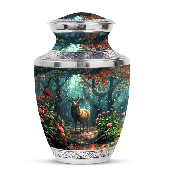 KARYLIZ Deer Urns - Cremation Urn for Adults - Large Funeral for Ashes Burial - 10 Inch - Burial Cremation - Funeral Funeral for Women Urns for Human Ashes Adult Female Memorial Urn