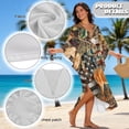 thumbnail image 6 of SEANATIVE Kaftan Dresses for Women Plus Size V-Neck Swimsuit Coverup Beach Pool Cover Up Batwing Sleeves Bathing Suit Outfits Swim Outfit Women's Summer Clothes, USA Flag Camo Leaf Deer, 6 of 7