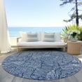 thumbnail image 6 of Addison Rugs Chantille Indoor/Outdoor Transitional Floral Navy Washable Round Rug, 8' x 8', 6 of 6