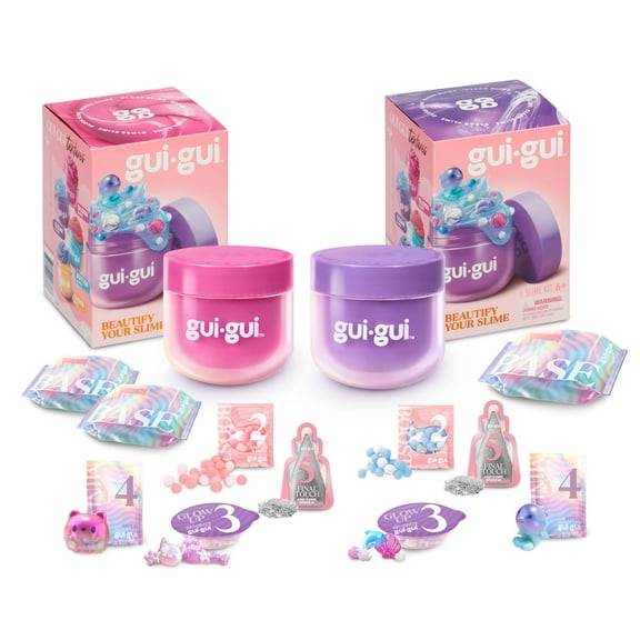 Paquete de 2 unidades perfumadas Slime Gui Gui, transparente y brillante, con recipiente