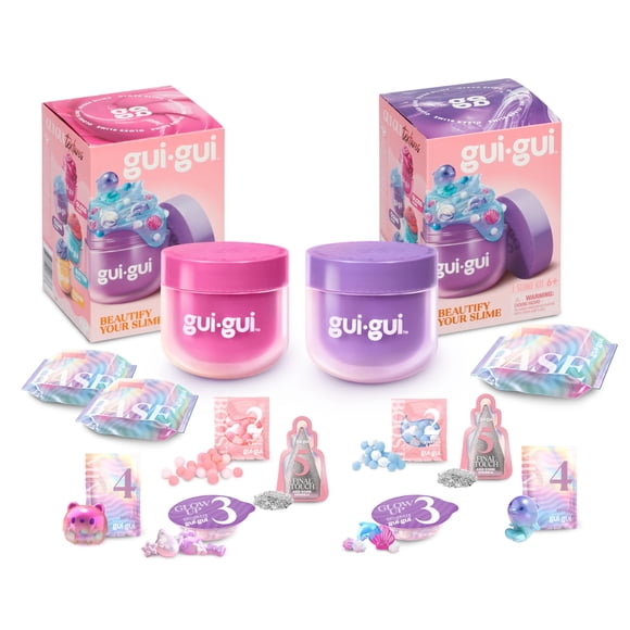 Paquete de 2 unidades perfumadas Slime Gui Gui, transparente y brillante, con recipiente