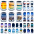 thumbnail image 1 of Gwong Decoración hogareña 3 unids / set Ventana de avión Vinilo tridimensional Auto adhesivo Vista Vista Vista Paisaje Decoración de pared Avión Pegatinas de pared para el hogar Gwong 21075078, 1 of 6