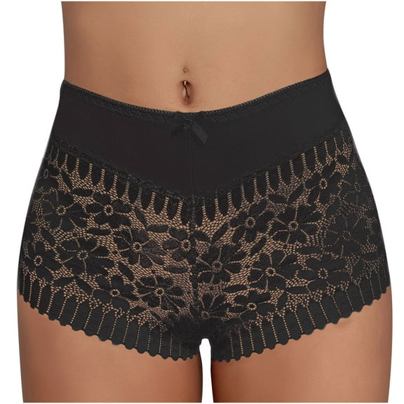 Bigersell Lace Panties for Women Clearance Boyshort Underwear Women Period Panty Style P-1434 Spandex Shaping Panties Thong Underwear Briefs High Waist Women's Panties Black S