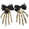 thumbnail image 1 of 2 paquetes de horquillas de garra de calavera de Halloween NQ con mini lazo negro, 1 of 5
