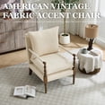 thumbnail image 5 of Villeston Chenille Accent Chair, Solid Wood Armrests Armchair, Single Sofa with Comfortable Cushions and Lumbar,Beige, 5 of 6