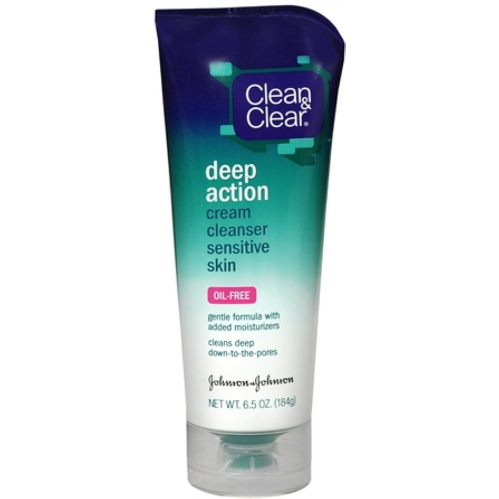 CLEAN & CLEAR Deep Action Cream Cleanser, Sensitive Skin OilFree 6.50