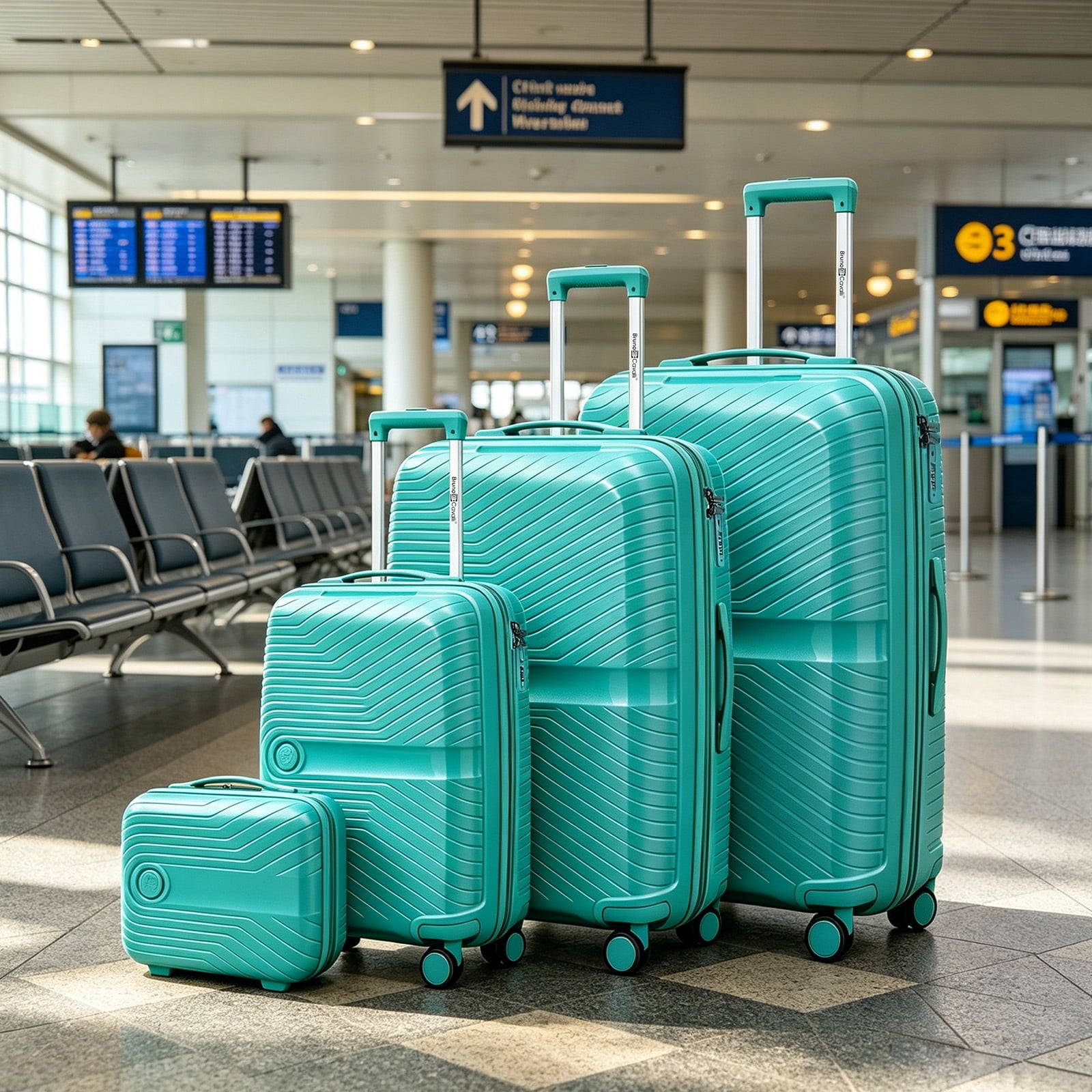 4 Piece Expandable ABS Luggage Set 13"+20"+28"+32", Hard Shell Spinner Suitcases with TSA Lock, Lightweight Travel Suitcase for Family Trip DK GREEN