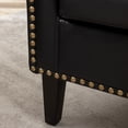 thumbnail image 5 of 29" W Faux Leather Barrel Chairs Set of 2, Modern PU Upholstered Tufted Club Chairs with Nailhead Trim, Small Armchairs Accent Chairs for Living Room Bedroom Apartment Lounge Nursery,Jet Black, 5 of 9