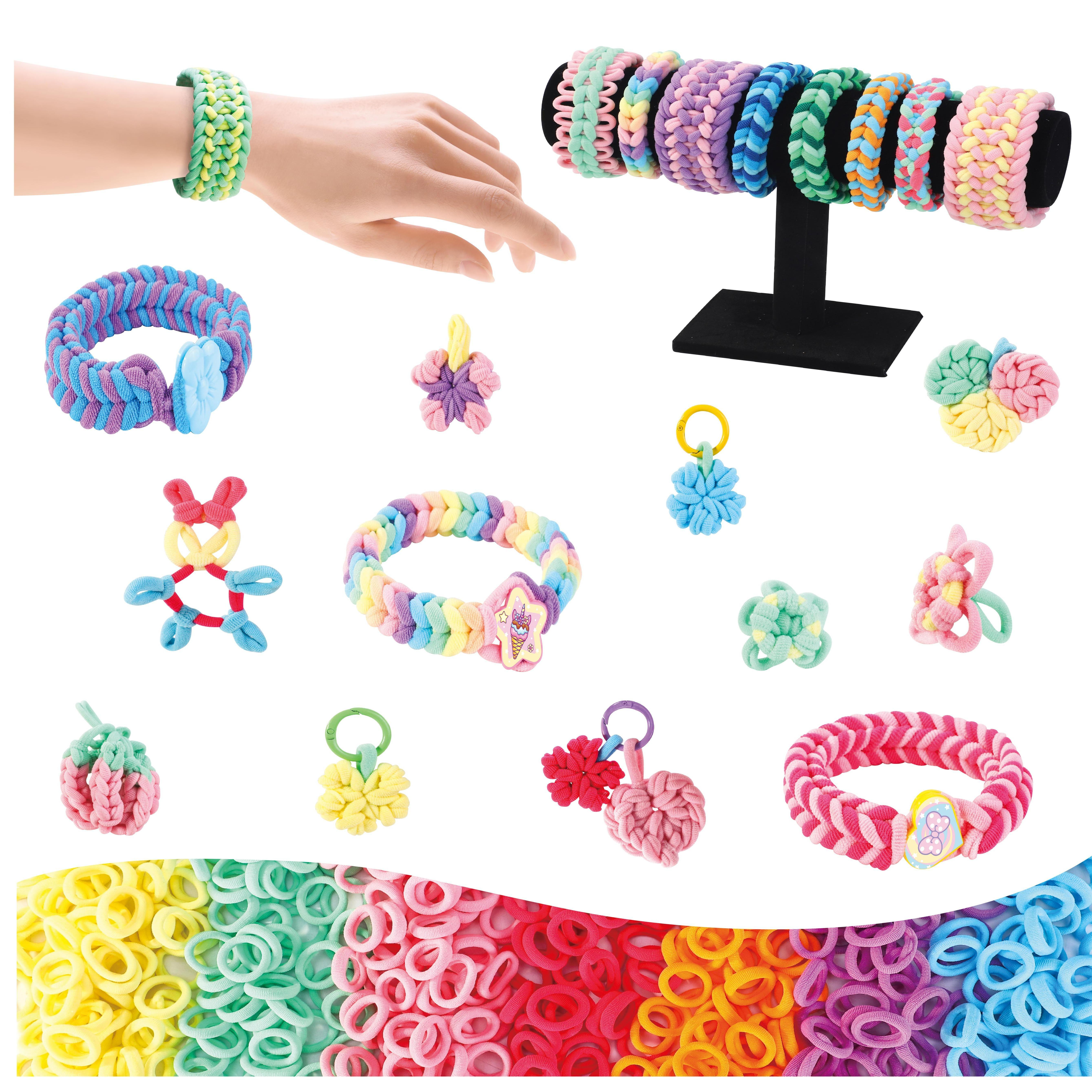 Unicorn braided hand rope DIY beaded children's friendship bracelet set/pink