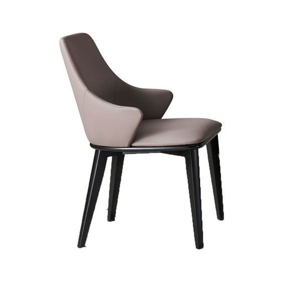 Mry 23 Inch Dining Chair Set of 2, Padded Tall Back, Beige Faux Leather