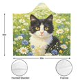 thumbnail image 3 of Daisies Cute Cat Wearable Blanket Hoodies for Women Men Adults Cat Lovers Plush Lightweight Colorful Daisies Cats Hooded Blankets for Travelling Camping Decor Birthday Gifts 50×60 Inch, 3 of 5