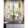 thumbnail image 2 of Vintage Sunflowers Sheer Curtains 39 Inch Length 2 Panels Set for Living Room/Bedroom, Spring Summer Retro Bees Yellow Floral Kitchen Curtains Grommet Curtains Window Treatments 27.5"x39"x2, 2 of 7