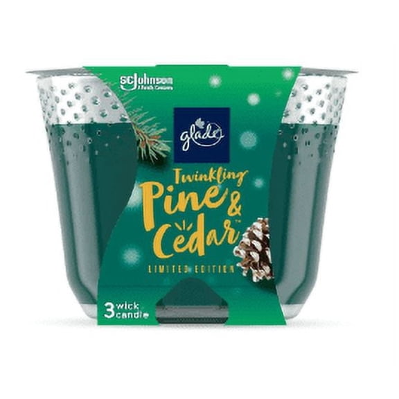 Glade Scented Candle Air Freshener, Twinkling Pine & Cedar