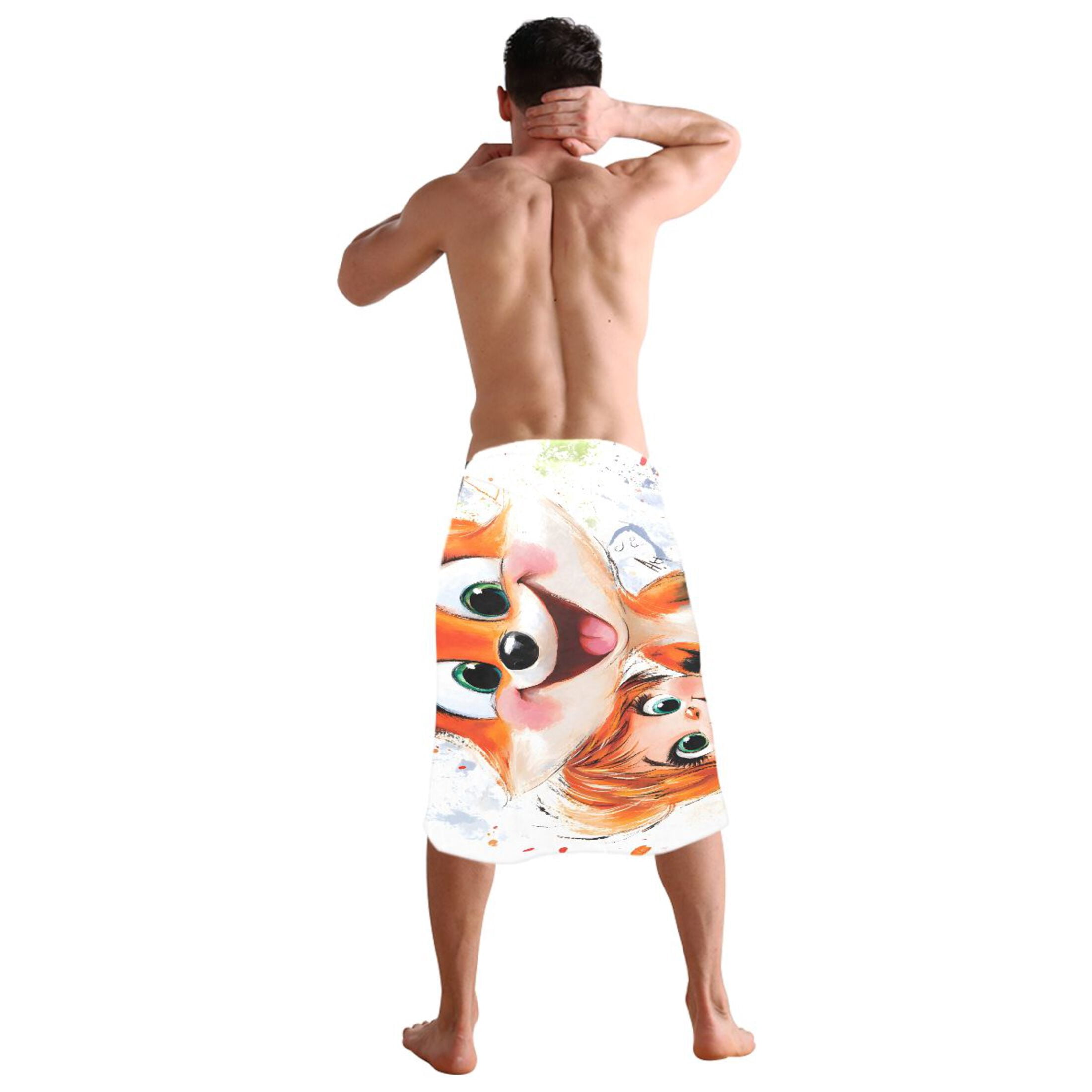 Baby and Fox 64''x32'' Bath Towels Lightweight Quick-Dry Breathable Soft for Gym Travel Swim