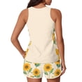 thumbnail image 6 of JULMCOMO Tankini Swimsuits for Women Sunflower Print Drawstring Crew Neck Sports Bathing Suit Beach Summer Two Piece Swimsuit Fluorescence Yellow XL, 6 of 6