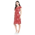 thumbnail image 2 of Vestido flores cintura smock Roman Fashion /Juvenil, 8867-12 (Rojo flor) rojo CH, 2 of 5