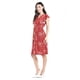 thumbnail image 2 of Vestido flores cintura smock Roman Fashion /Juvenil, 8867-12 (Rojo flor) rojo G, 2 of 5