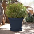 thumbnail image 5 of Bloem Terra 24" Round Plastic Planter with Drainage Holes - Indoor/Outdoor, 16 Gallon Capacity, Lightweight Garden Pot, Navy 2-Pack, 5 of 5