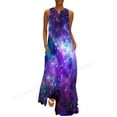 thumbnail image 6 of 2025 Usa Flag Dress Sleeveless Casual V-Neck Long Dresses Party Evening Bohemian Beach Dress Maxi Vestidos Space Galaxy Robes Trendy, 6 of 6