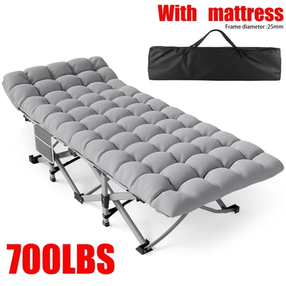 Camping Cot for Adults with 2 Sided Mattress - 78" x 28" Cot, 1200D Oxford Portable Cot Bed with Carry Bag for Camp Travel Guest