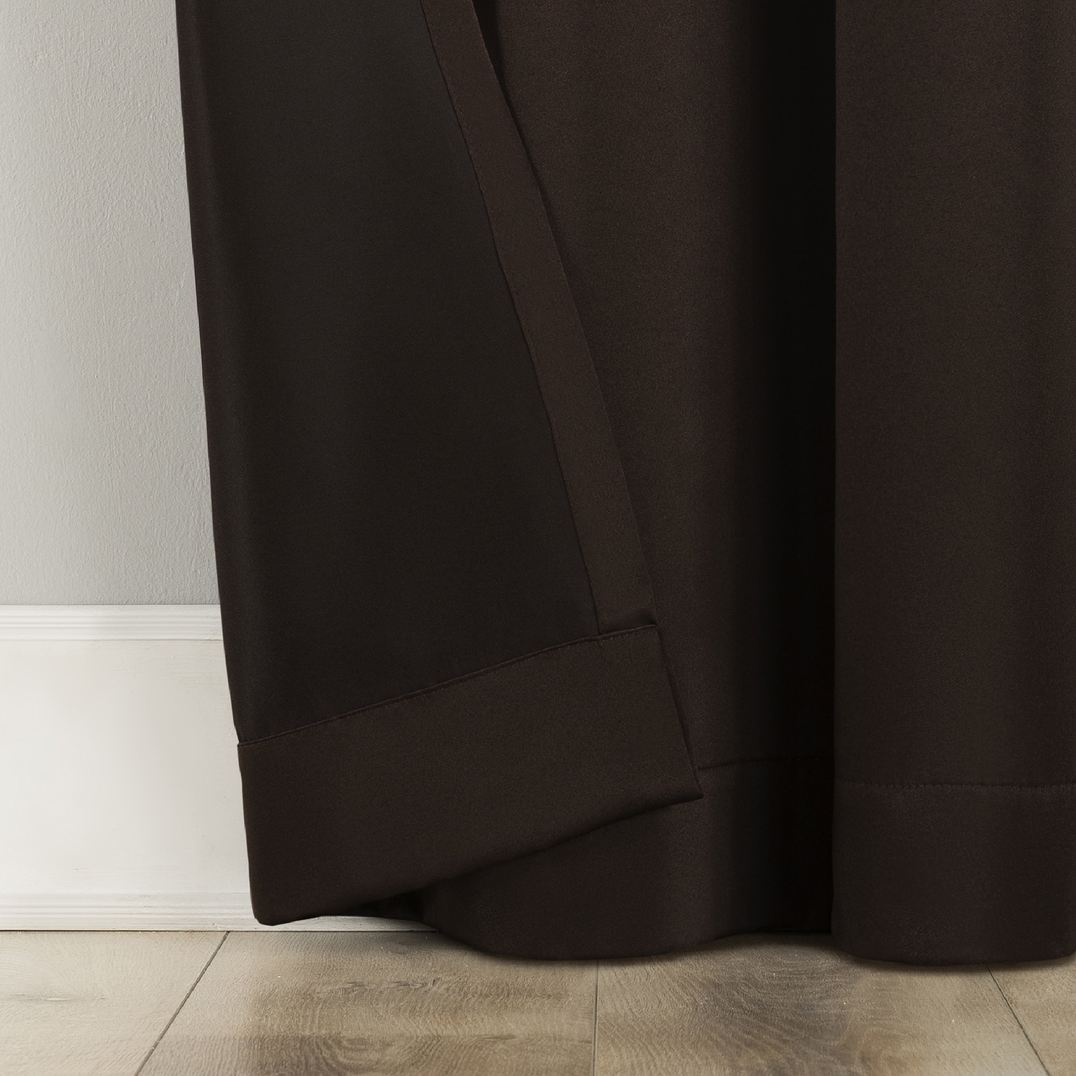 No. 918 Brandon 2-Piece Magnetic Closure Room Darkening  Grommet Top Curtain Panel, Chocolate Brown, 54.0”W x 63"L