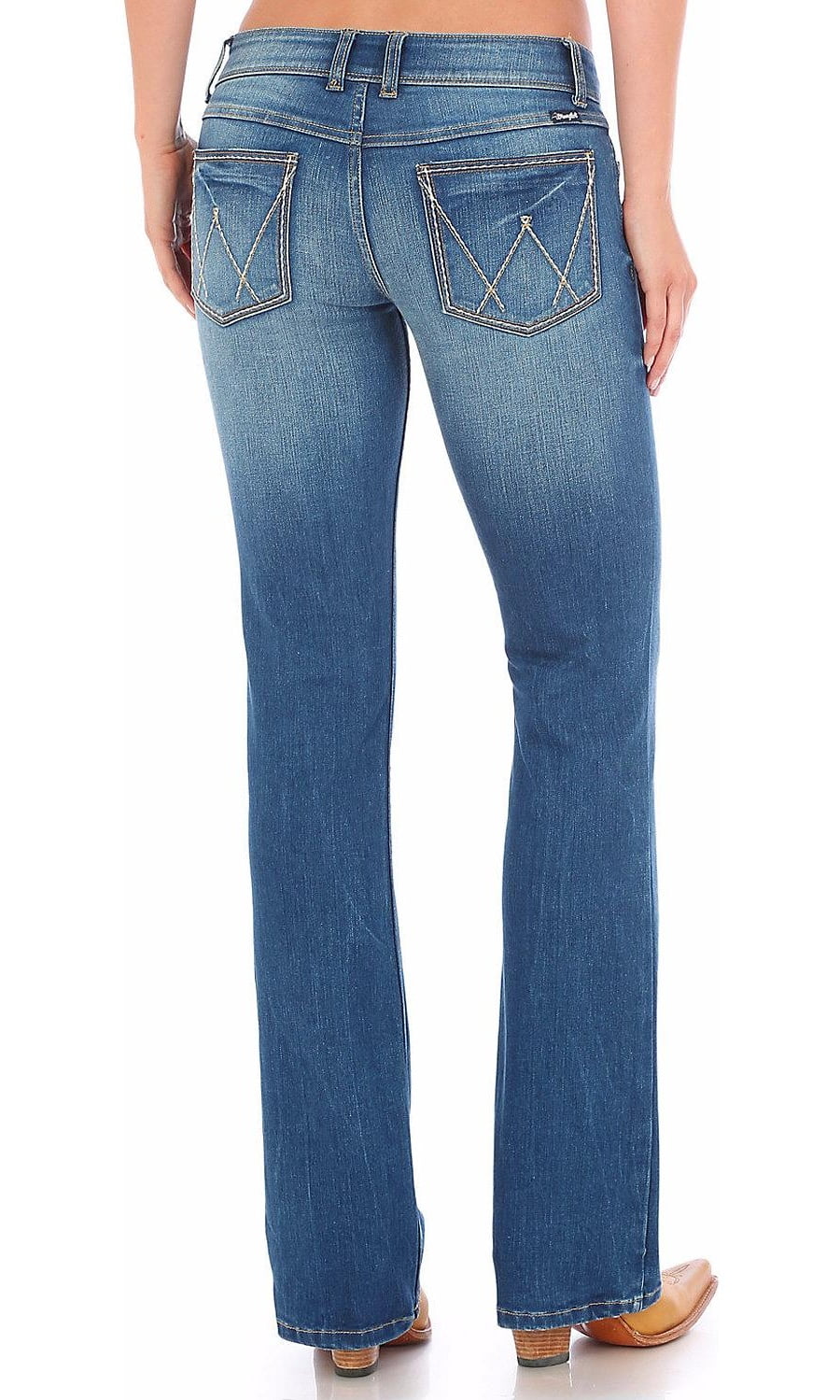 Wrangler Women's Light Indigo Retro Sadie Low Rise Jeans Boot Cut