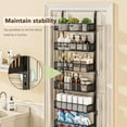 thumbnail image 4 of 6-Tier Over The Door Pantry Organizer with Mesh Baskets, Adjustable & Stable Hanging Spice Rack for Kitchen, Bathroom, Bedroom, and Baby Essentials Storage (16" W 6-Tiers, Black), 4 of 14