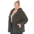 thumbnail image 2 of White Mark Women's Plush Hooded Cardigan with Pockets, 2 of 6