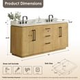thumbnail image 6 of Altair-14 72" Double Bathroom Vanity in Nature Brown with Grain White, 6 of 15