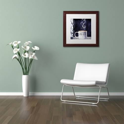 Trademark Fine Art "Cafe Blue III" Canvas Art by Color Bakery White Matte, Wood Frame