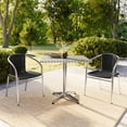 thumbnail image 3 of Flash Furniture 31.5'' Square Aluminum Indoor-Outdoor Table Set with 2 Black Rattan Chairs, 3 of 13