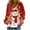 6#Red, variant on Womens Fleece Cardigan Coat Button Closure Christmas Print Casual Fashion Style Outerwear