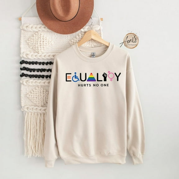 Equality Hurts No One Sweatshirt, Equal Rights Hoodie, LGBTQ Sweatshirt, Rainbow Hoodie, Human Rights Shirt, BLM Shirt, Social Justice Shirt