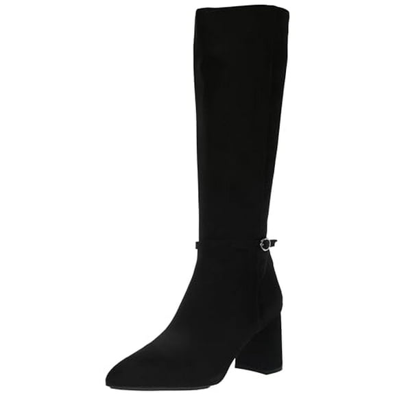 Anne Klein Women's Brenice High Heel Boots, Black Suede, 7.5