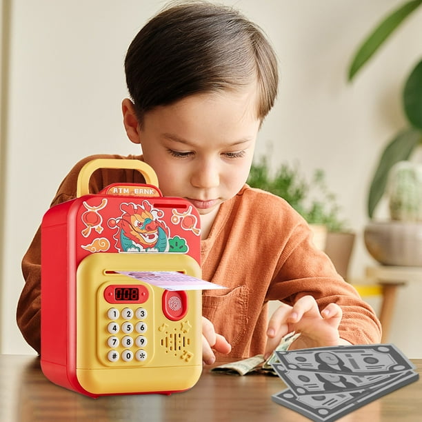 Matoen Mini ATM Piggy Bank Machine Best Gift for Kids Electronic Code Piggy Bank Money Counter Coin Bank for Boys Girls Password Lock Case