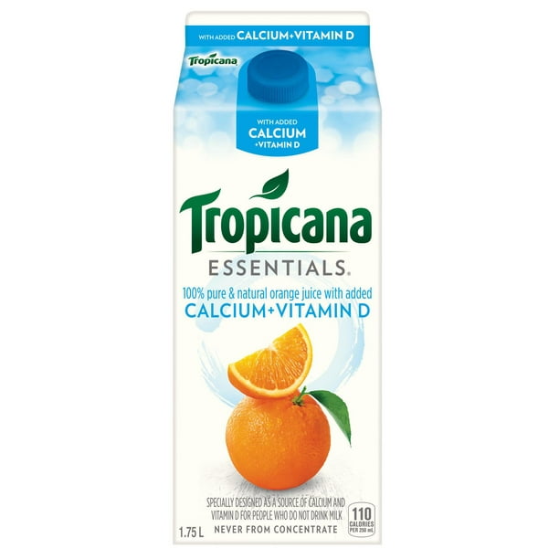 Jus d'orange Tropicana Essentials additionné de calcium et de vitamine D (sans pulp)